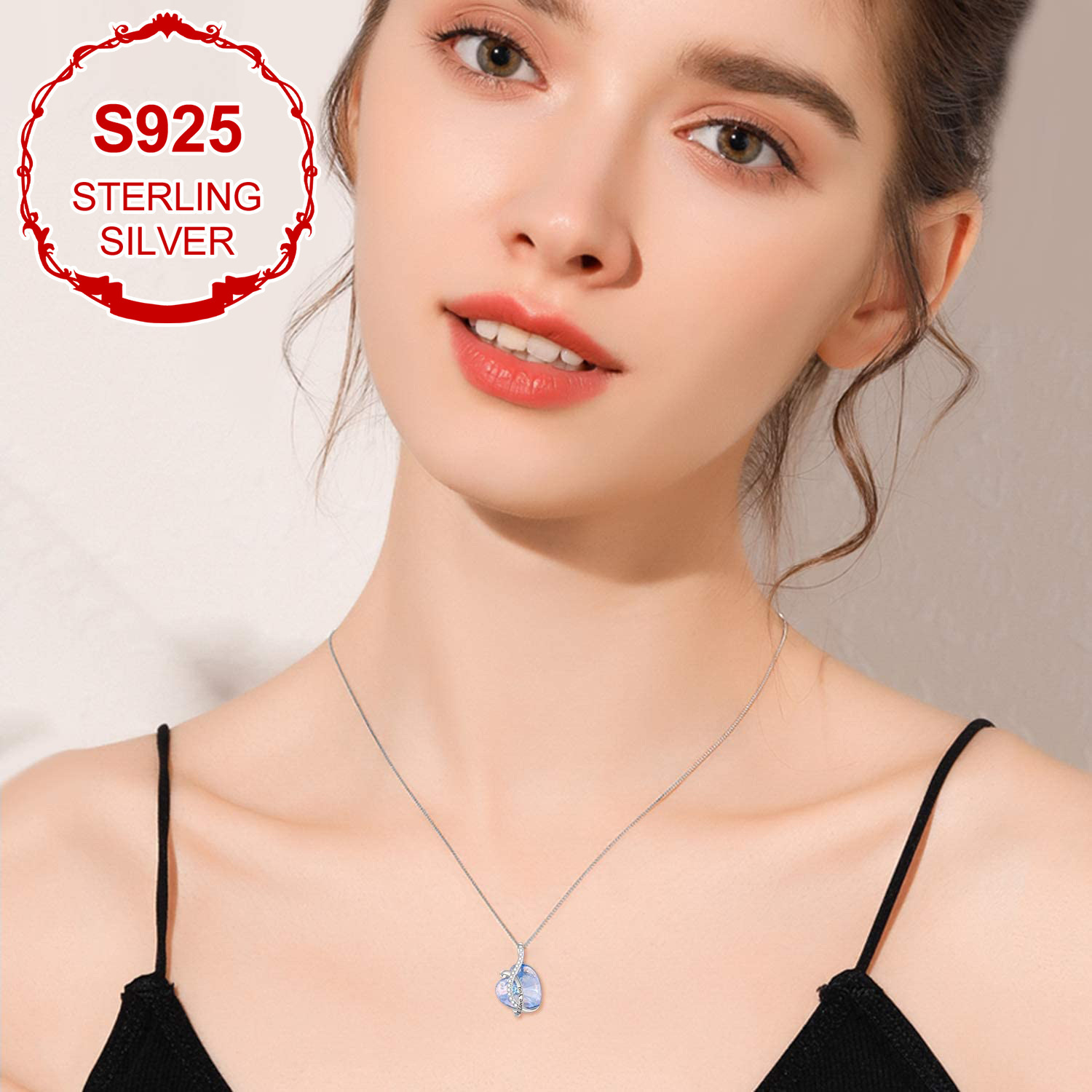 Women's Birthstone Love Necklace — S925 Silver